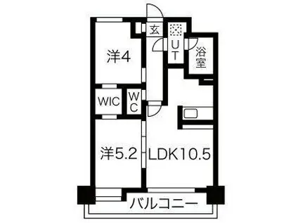 ヒルクレスト水前寺(2LDK/3階)の間取り写真
