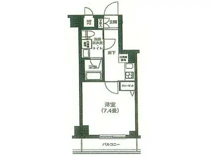 アイル プレミアム東京府中(1K/2階)の間取り写真