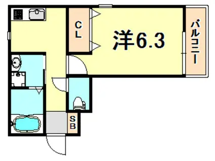 アビタ神戸元町(1K/1階)の間取り写真