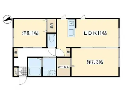 BAMBINI吉木(2LDK/1階)の間取り写真