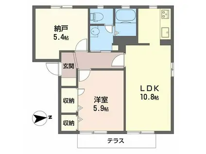 ハイツギオン(1SLDK/1階)の間取り写真