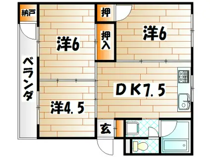 E-LUX大里(3LDK/1階)の間取り写真