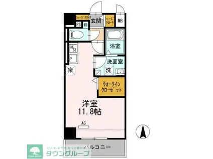 スティングレイつるま(ワンルーム/6階)の間取り写真