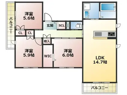 MAISON TERAMAE(3LDK/2階)の間取り写真