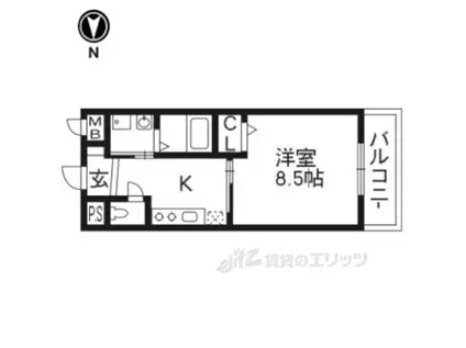 エスポワール(1K/3階)の間取り写真