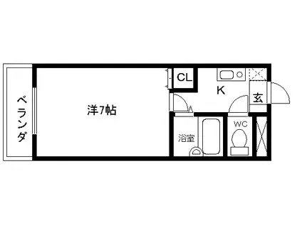 アクシス北本町(1K/4階)の間取り写真