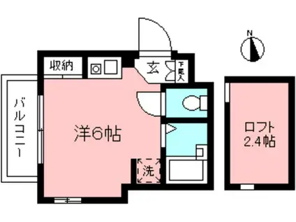 FLAT ONE(ワンルーム/3階)の間取り写真