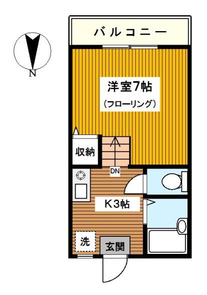月見台ヒルズ(1K/1階)の間取り写真