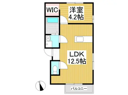 LA TOUR NET.DEUX(1LDK/2階)の間取り写真