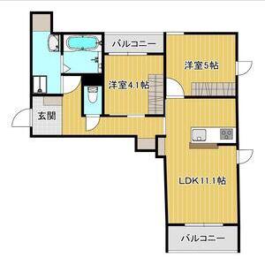 メゾン紬(2LDK/2階)の間取り写真