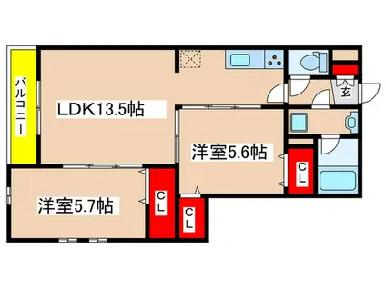 リブリ・MONTANAII(2LDK/2階)の間取り写真
