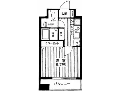 スパシエ田端(1K/4階)の間取り写真