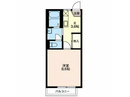 フレグランス グリーン C セ(1K/1階)の間取り写真