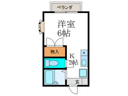 ヴォーヌング哲学の道(1K/2階)の間取り写真