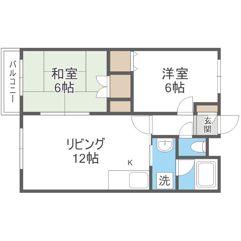 ソシアルコート伏見(2LDK/4階)の間取り写真