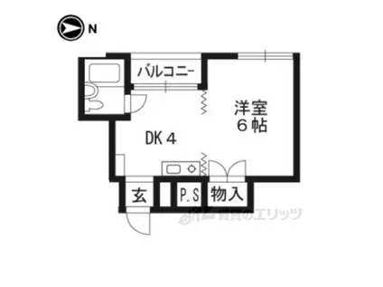 新大宮ハイツ(1K/4階)の間取り写真