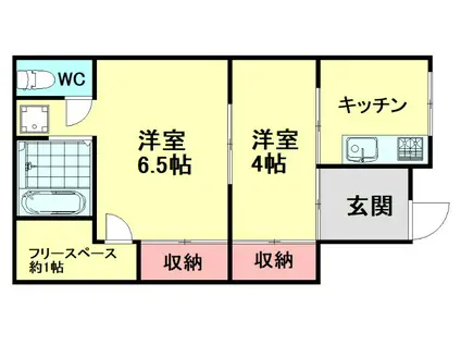 ワイズアパートメント和泉I(2K/1階)の間取り写真