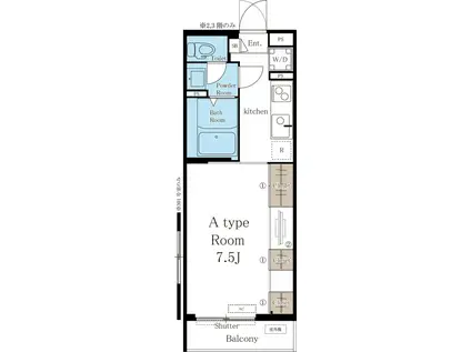 リブリ・ひだまり(1K/2階)の間取り写真