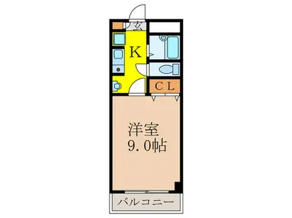 ステュディオリバージュ(1K/4階)の間取り写真