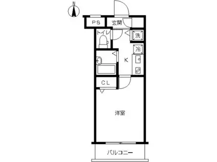 スカイコート都立家政イースト(1K/1階)の間取り写真