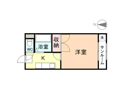 ウエルハイツ(1K/2階)の間取り写真