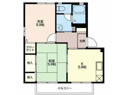 ディアスステイ(2K/1階)の間取り写真