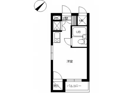 スカイコート阿佐ヶ谷第3(ワンルーム/4階)の間取り写真