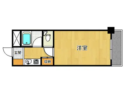 エトールⅢ(1K/3階)の間取り写真