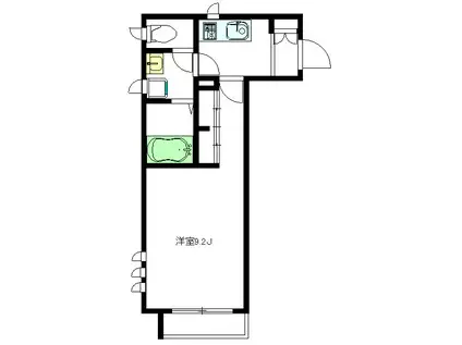 ボヌール下北沢(1K/2階)の間取り写真