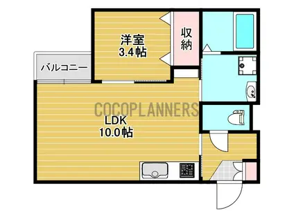 ヴェール出水(1LDK/2階)の間取り写真