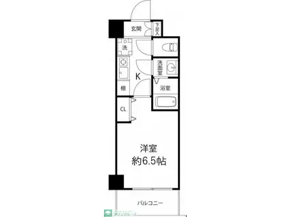 グランドゥールふじみ野(1K/4階)の間取り写真
