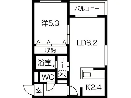 EーHORIZON宮の森(1LDK/2階)の間取り写真
