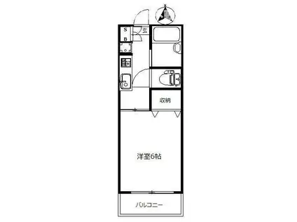 メゾンオーキスC(1K/1階)の間取り写真