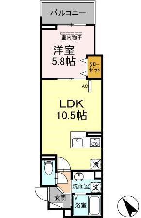 エクセリア徳丸I(1LDK/2階)の間取り写真