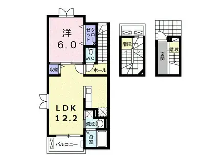 パストーソ II(1LDK/3階)の間取り写真
