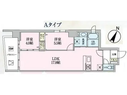 LUCE(2LDK/3階)の間取り写真