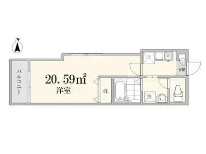 フェリーチェ荻窪C(1K/1階)の間取り写真