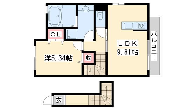 ZENIS(1LDK/2階)の間取り写真