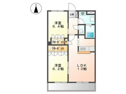 ファイン グランディール(2LDK/2階)の間取り写真