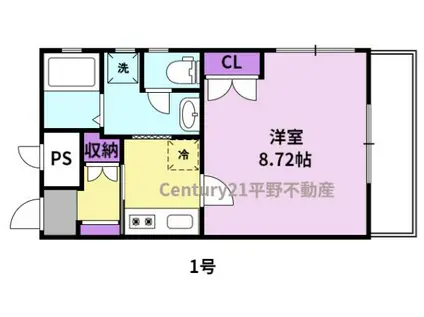 レ・クルール(1K/2階)の間取り写真