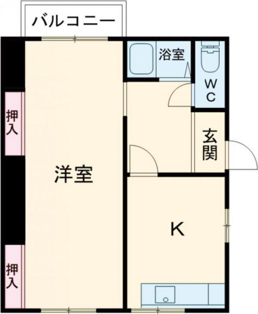 小用荘(1LDK/2階)の間取り写真