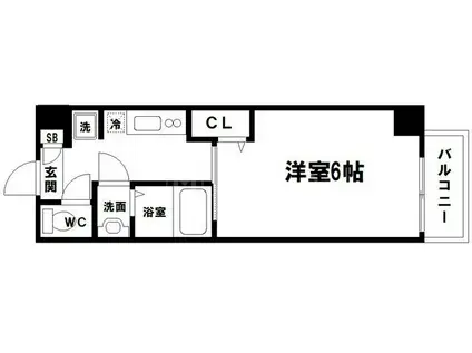 アルバス(1K/4階)の間取り写真