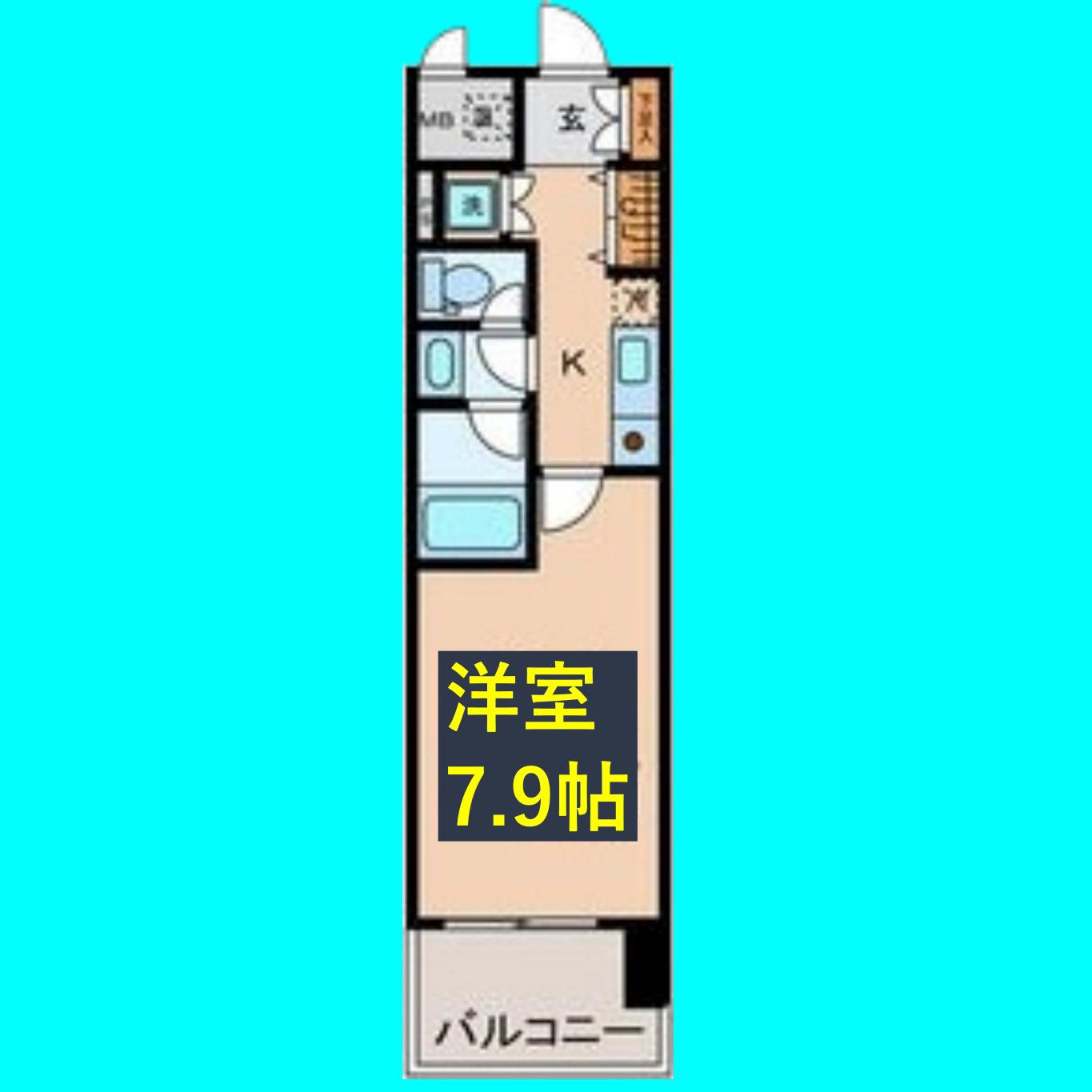 CASAα名駅南(1K/8階)の間取り写真
