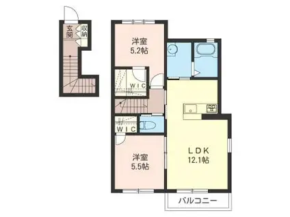 クレマチスT(2LDK/2階)の間取り写真