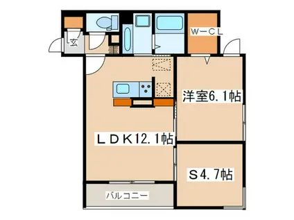 メゾンヴィクトワール梶ヶ谷(1SLDK/1階)の間取り写真