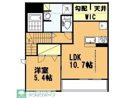 カーサ ヤマボウシ(1LDK/2階)の間取り写真