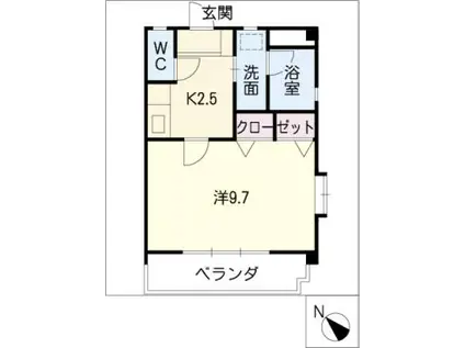 SIECLE21(1K/1階)の間取り写真