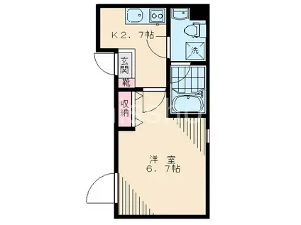 REAF高円寺(1K/4階)の間取り写真
