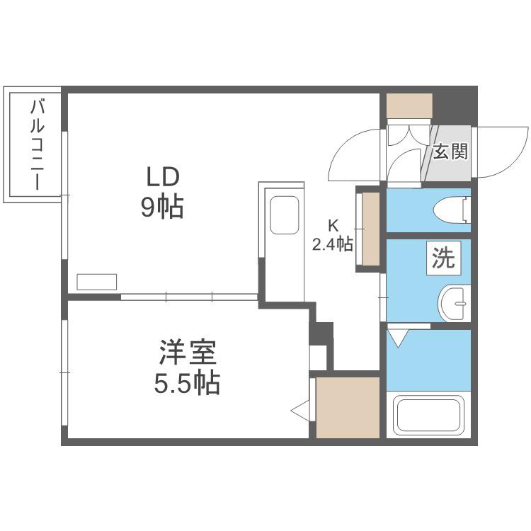 ガレット(1LDK/3階)の間取り写真