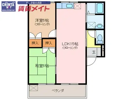 コンフォールセカンド(2LDK/2階)の間取り写真